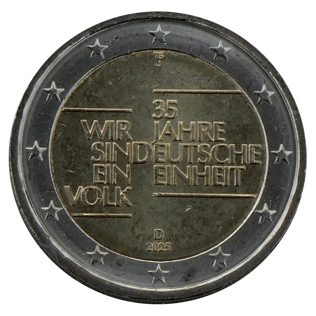 2 euros conmemorativa Unidad, Justicia y Libertad - 35 Aniversario de la Unidad Alemana